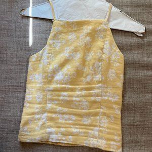 Abercrombie Yellow Floral Halter Tank Top XXS